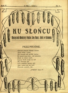 Ku Słońcu, 1929, R. 4, nr 7