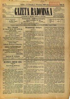 Gazeta Radomska, 1885, R. 2, nr 71