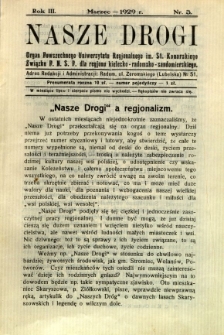Nasze Drogi, 1929, R. 3, nr 3