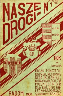 Nasze Drogi, 1930, R. 4, nr 1