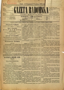 Gazeta Radomska, 1885, R. 2, nr 72