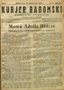 Kurier Radomski, 1939, R. 1, nr 2