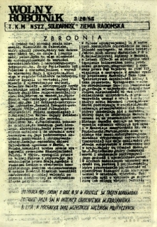 Wolny Robotnik, 1985, nr 3