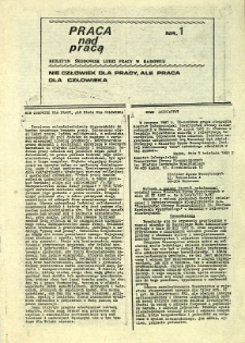 Praca Nad Pracą, 1988, nr 1