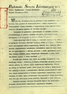 Radomski Serwis Informacyjny, 1981, nr 1