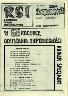Radomski Serwis Informacyjny, 1981, nr 16
