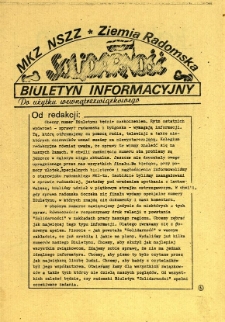 Biuletyn Informacyjny MKZ NSSZ Solidarność Ziemia Radomska, 1981, 1981-04