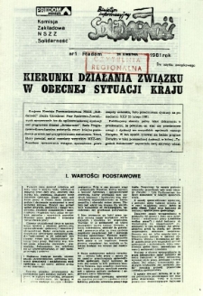 Biuletyn Informacyjny Solidarność, 1981, nr 1