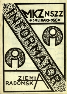 Informator MKZ NSZZ Solidarność Ziemi Radomskiej, 1981, nr 1