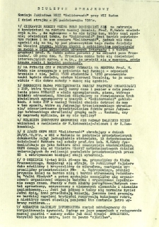Biuletyn Strajkowy NSZZ Solidarność przy WSI w Radomiu, 1981-10-26