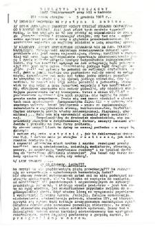 Biuletyn Strajkowy NSZZ Solidarność przy WSI w Radomiu, 1981-12-05