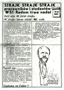 Strajk, strajk, strajk pracowników i studentów WSI Radom trwa nadal