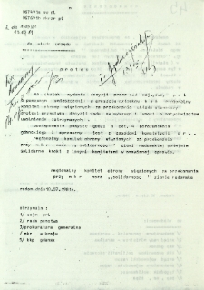 Do władz urzędu : Protest