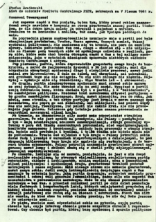 List do członków Komitetu Centralnego PZPR, zebranych na V Plenum 1981 r.