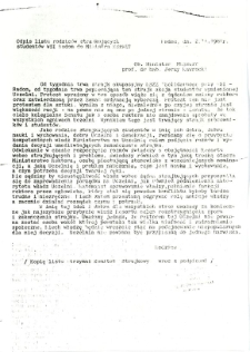 Odpis listu rodziców strajkujących studentów WSI Radom do Ministra NSzWiT