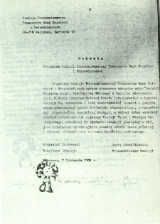 Uchwała Prezydium Komisji Porozumiewawczej Towarzystw Nauk Ścisłych i Przyrodniczych