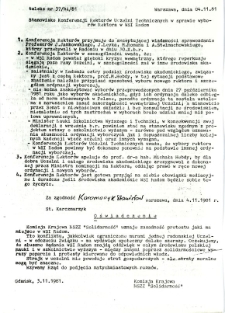 Stanowisko Konferencji Rektor&oacute;w Uczelni Technicznych w sprawie wybor&oacute;w Rektora w WSI Radom