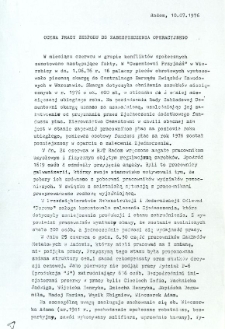 Ocena pracy zespołu ds zabezpieczenia operacyjnego