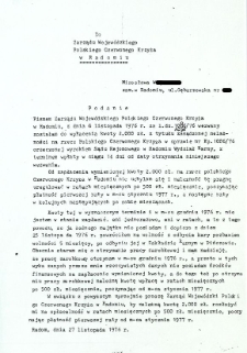 Do Zarządu Wojewódzkiego Czerwonego Krzyża w Radomiu