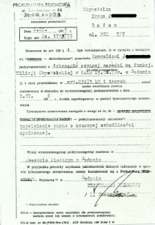 Stosownie do art. 220 § 4 kpk zawiadamiam ...