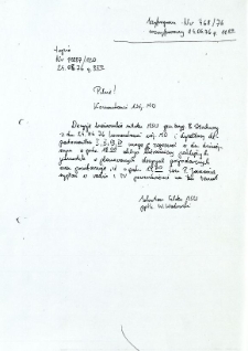 Szyfrogram Nr 468/76, rozszyfrowany 24.06.76 r. g. 11.00