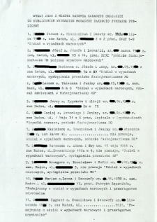 Wykaz osób z miasta Radomia karanych skłonnych do publicznych wystąpień mogących zakłócić porządek publiczny