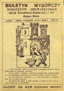Biuletyn Wyborczy Komitetów Obywatelskich : Nad Potokiem, Gołębiów I i II, Rajec-Wola