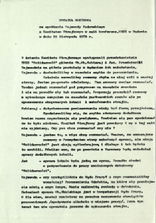 Notatka służbowa ze spotkania Wojewody Radomskiego z Komitetem Strajkowym w sali konferenc. WRZZ w Radomiu w dniu 25 listopada 1980 r.
