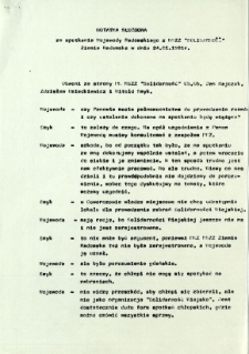 Notatka służbowa ze spotkania Wojewody Radomskiego z NSZZ "Solidarność" Ziemia Radomska w dniu 24.01.1981 r.