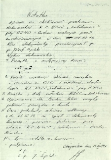 Notatka spisana na okoliczność przekazania dokumentów K.Z. NSZZ "Solidarność" przy RZMO - Radom