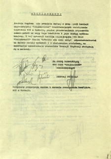 Oświadczenie. Komisja Rządowa nie przyjęła ...