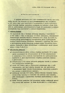 Oświadczenie. W sprawie postulatu ...