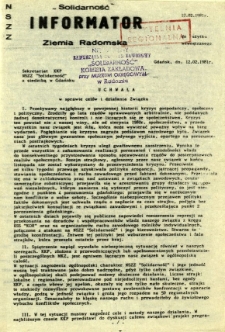 "Solidarność" Informator Ziemia Radomska