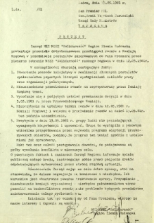 Protest, z dnia 15.11.1981 r.
