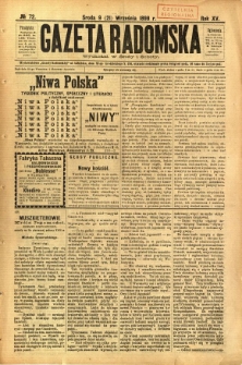 Gazeta Radomska, 1898, R. 15, nr 72