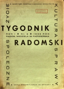 Tygodnik Radomski, 1933, R. 1, nr 2