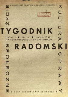Tygodnik Radomski, 1933, R. 1, nr 7