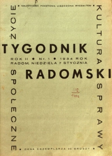 Tygodnik Radomski, 1934, R. 2, nr 1