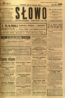Słowo, 1923, R. 2, nr 136