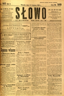 Słowo, 1923, R. 2, nr 140