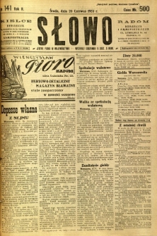 Słowo, 1923, R. 2, nr 141