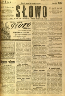 Słowo, 1923, R. 2, nr 143