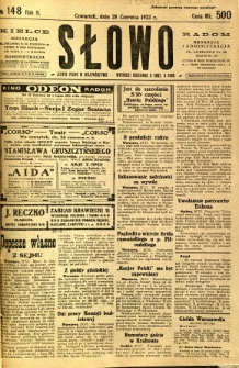 Słowo, 1923, R. 2, nr 148