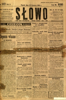 Słowo, 1923, R. 2, nr 149