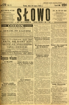 Słowo, 1923, R. 2, nr 170