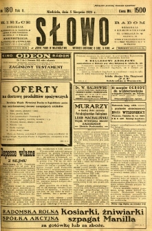 Słowo, 1923, R. 2, nr 180