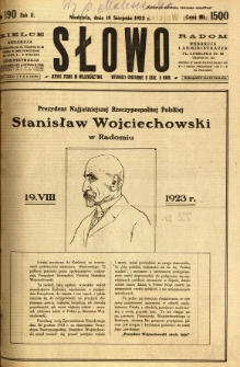 Słowo, 1923, R. 2, nr 190