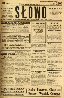 Słowo, 1923, R. 2, nr 191