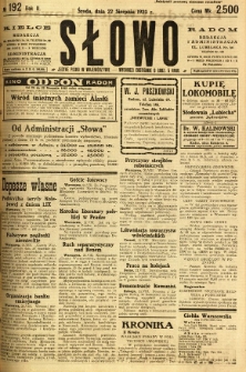 Słowo, 1923, R. 2, nr 192