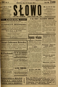 Słowo, 1923, R. 2, nr 196